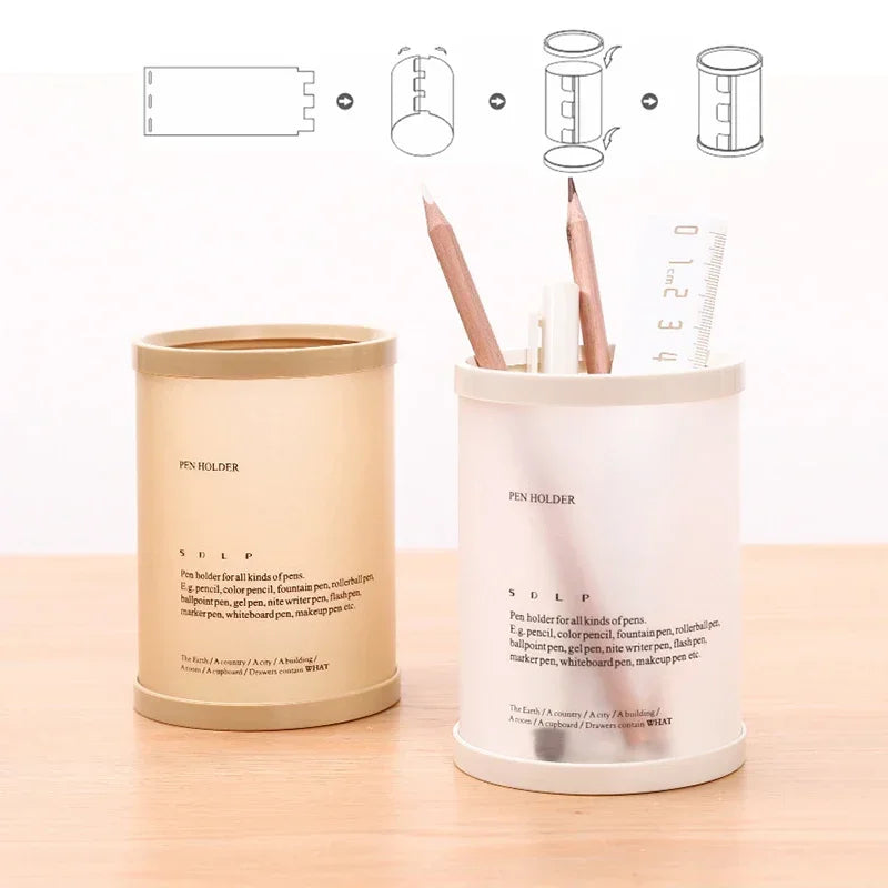 Porte-stylo Cylindrique Démontable — Rangement Papeterie Bureau, École et Cadeau Enseignant