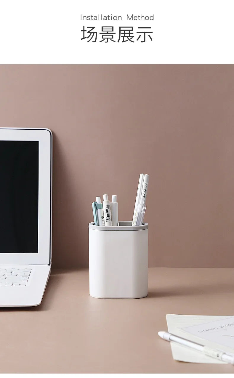 Organisateur de Bureau Multifonction Simple — Porte-stylo et Rangement Papeterie