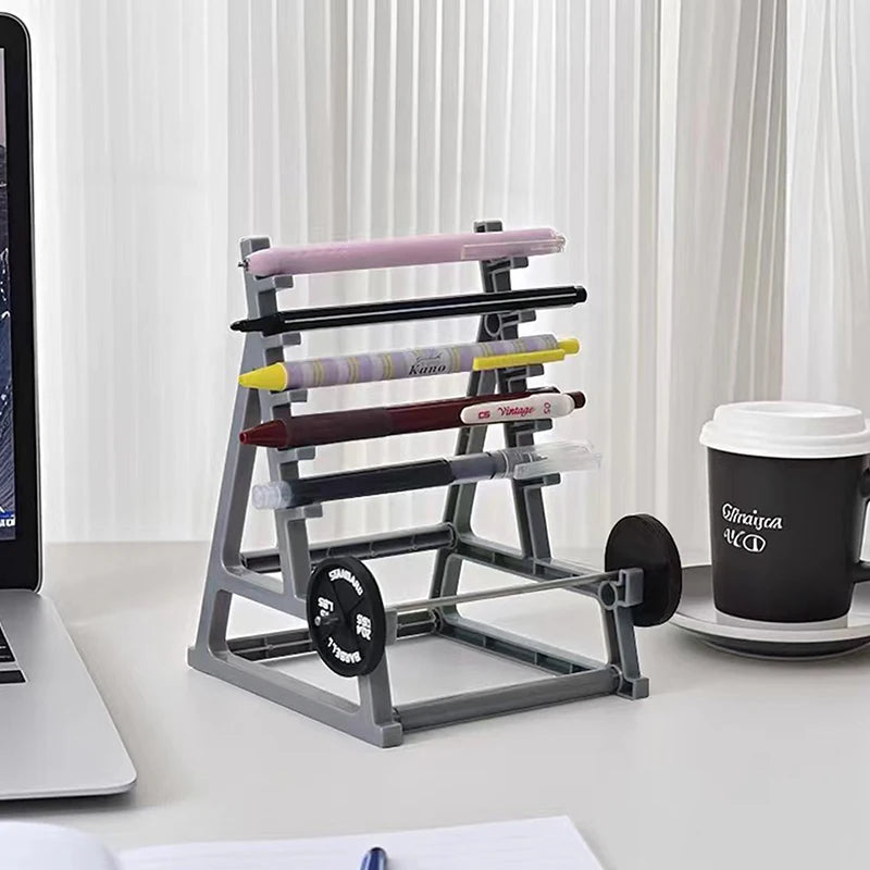 Porte-stylo Haltère Créatif — Mini Rack Bureau Amusant pour Hommes et Sportifs