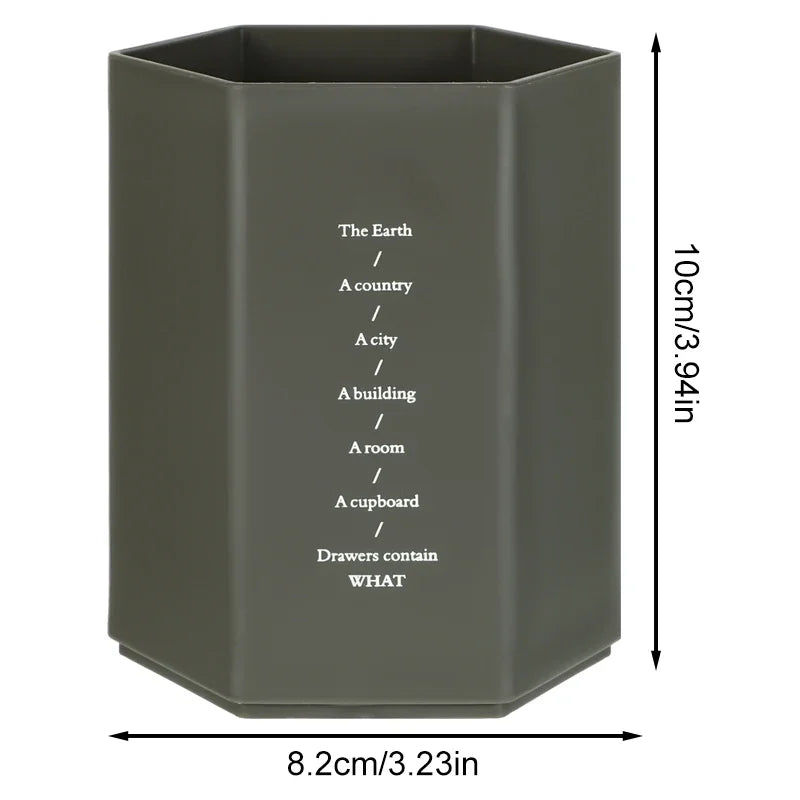 Porte-stylo Hexagonal de Bureau — Rangement Papeterie et Pinceaux Maquillage