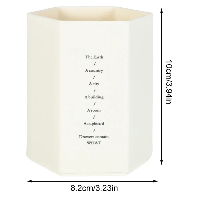 Porte-stylo Hexagonal de Bureau — Rangement Papeterie et Pinceaux Maquillage