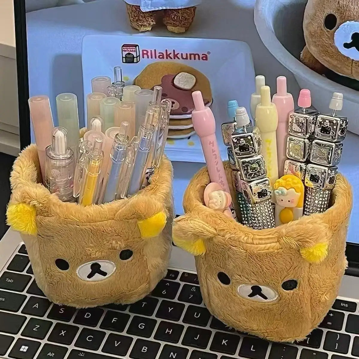 Porte-stylo Peluche Kawaii — Organisateur Bureau Mignon pour Enfants et Adultes