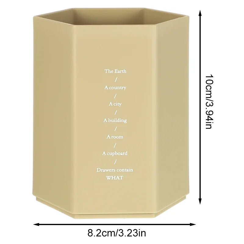Porte-stylo Hexagonal de Bureau — Rangement Papeterie et Pinceaux Maquillage