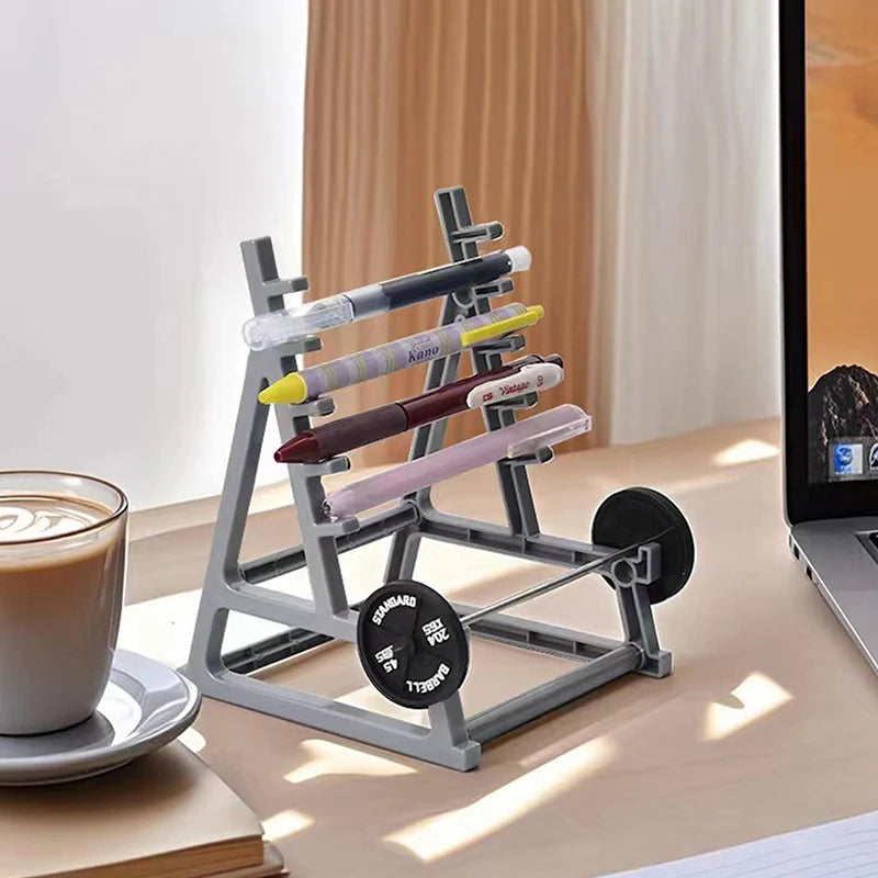 Porte-stylo Haltère Créatif — Mini Rack Bureau Amusant pour Hommes et Sportifs