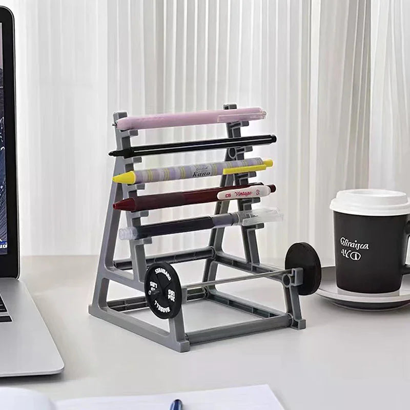 Porte-stylo Haltère Créatif — Mini Rack Bureau Amusant pour Hommes et Sportifs