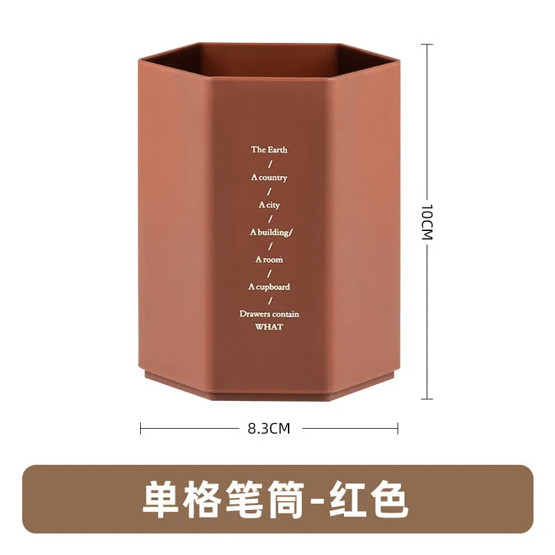 Porte-stylo Hexagonal de Bureau — Rangement Papeterie et Pinceaux Maquillage