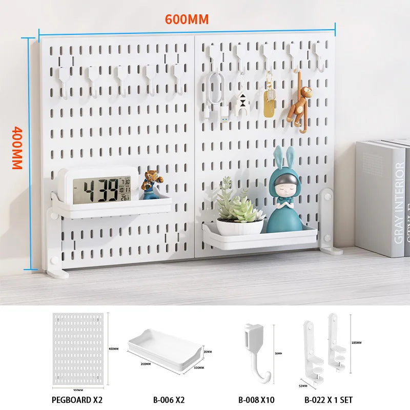 Panneau de Rangement Bureau Vertical Réglable — Rack Papeterie et Figurines Décoratives