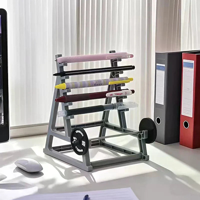 Porte-stylo Haltère Créatif — Mini Rack Bureau Amusant pour Hommes et Sportifs