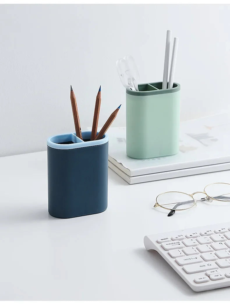 Organisateur de Bureau Multifonction Simple — Porte-stylo et Rangement Papeterie