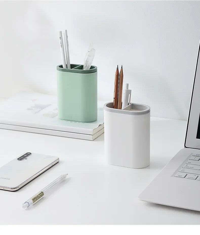 Organisateur de Bureau Multifonction Simple — Porte-stylo et Rangement Papeterie