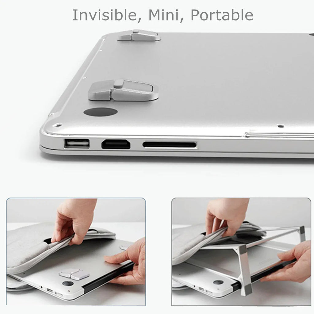 Support Ordinateur Portable Mini Jambes Pliables — Compatible MacBook, Huawei, Xiaomi