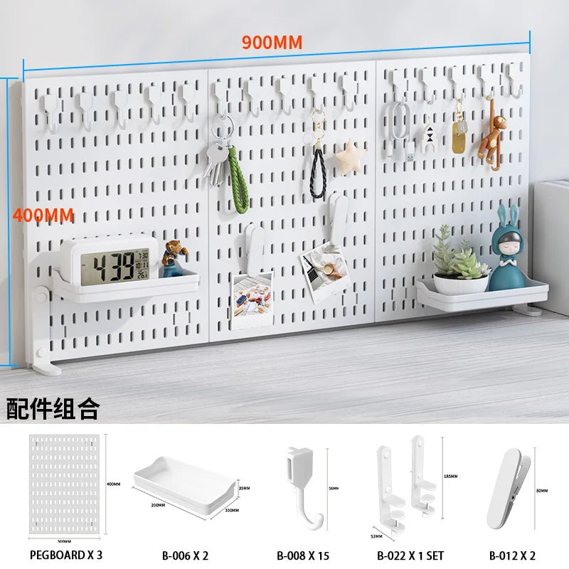 Panneau de Rangement Bureau Vertical Réglable — Rack Papeterie et Figurines Décoratives