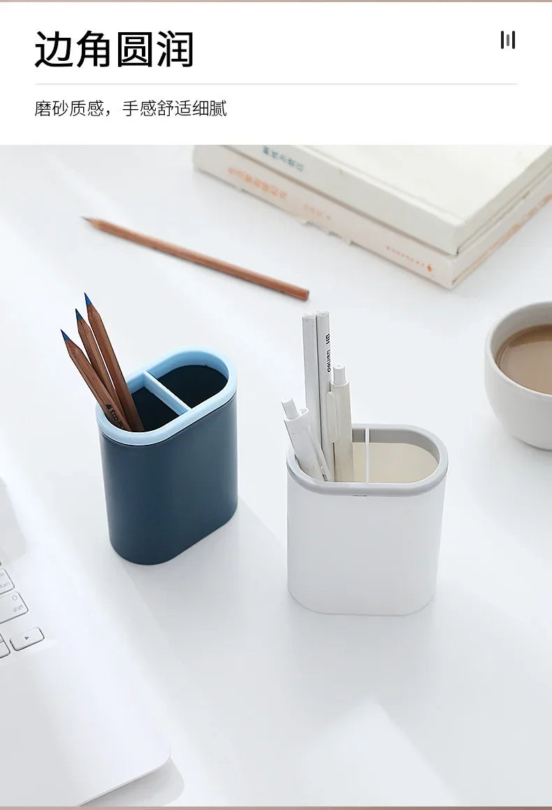 Organisateur de Bureau Multifonction Simple — Porte-stylo et Rangement Papeterie