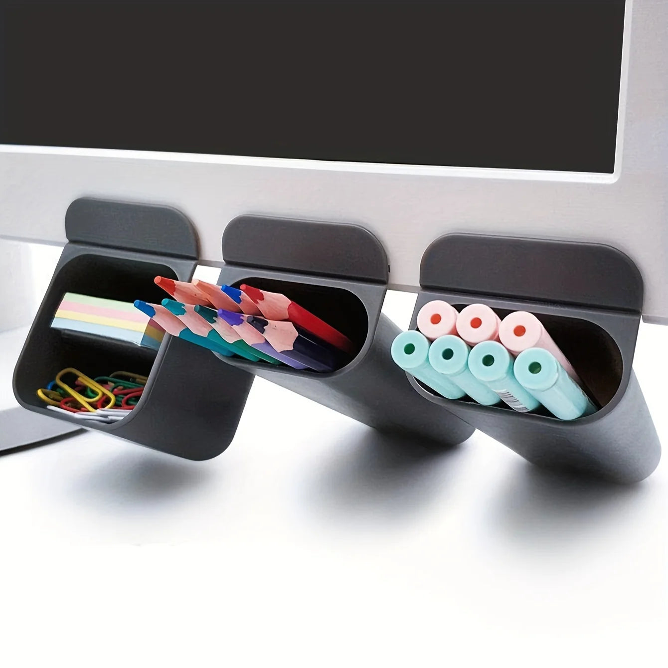 Porte-stylo Adhésif Clip-on — Organisateur Bureau, Maison et École en Plastique PP