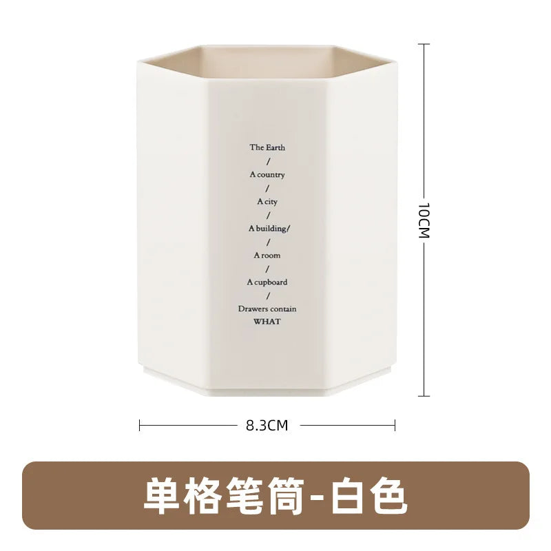 Porte-stylo Hexagonal de Bureau — Rangement Papeterie et Pinceaux Maquillage