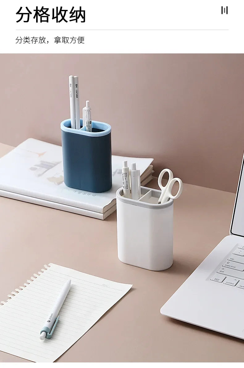 Organisateur de Bureau Multifonction Simple — Porte-stylo et Rangement Papeterie