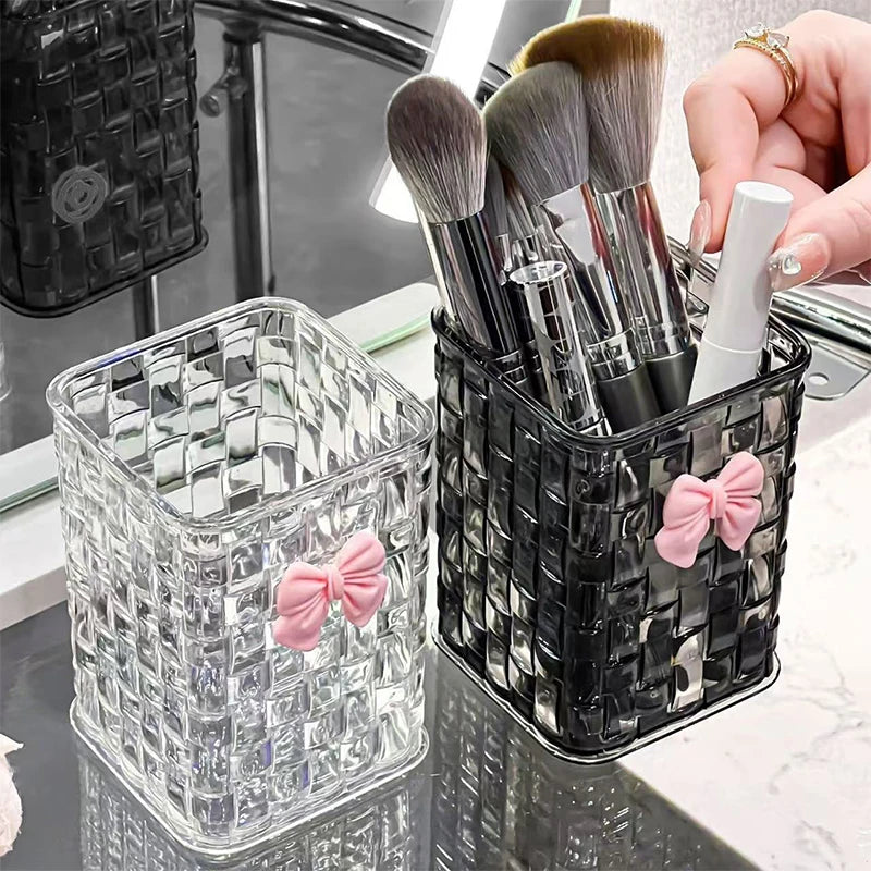 Porte-stylo et Rangement Bureau avec Décoration Nœud Papillon — Corbeille de Rangement