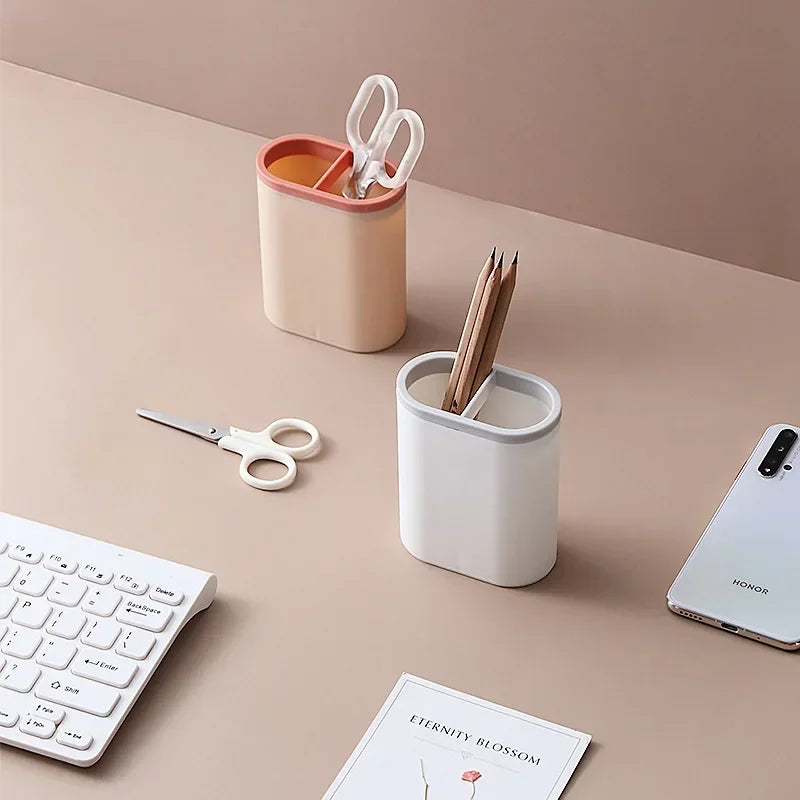 Organisateur de Bureau Multifonction Simple — Porte-stylo et Rangement Papeterie