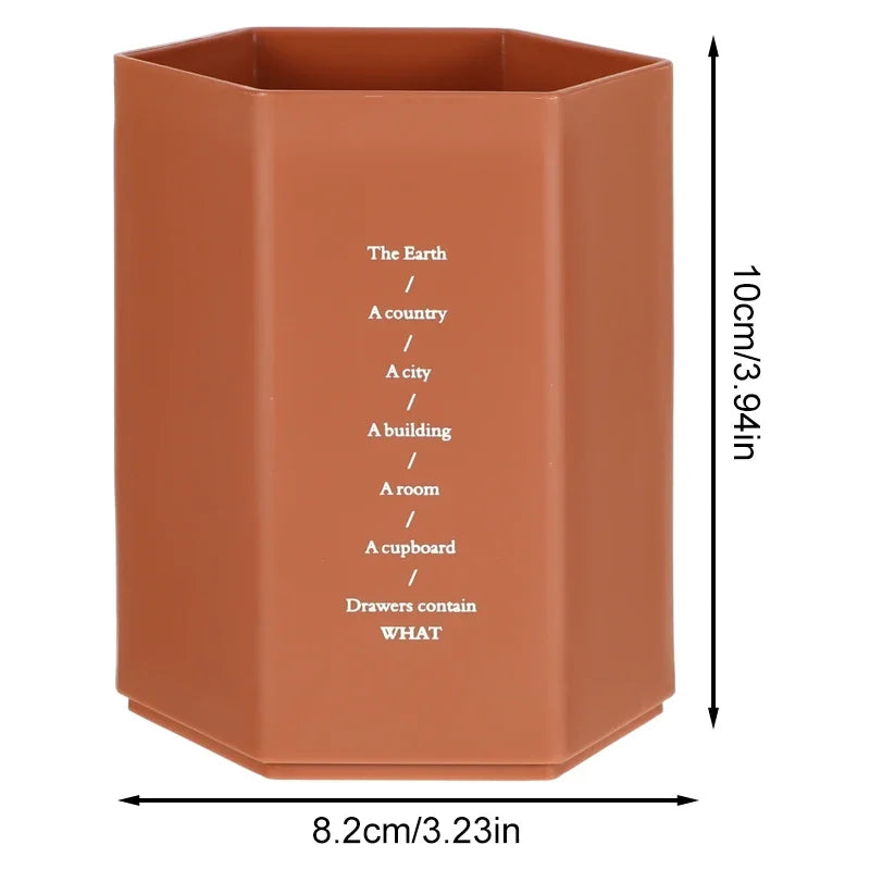 Porte-stylo Hexagonal de Bureau — Rangement Papeterie et Pinceaux Maquillage