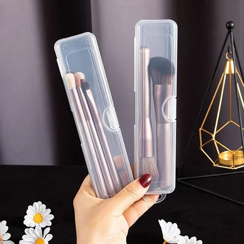 Boîte de Rangement Transparente avec Couvercle — Organisateur Pinceaux, Crayons et Accessoires Cuisine