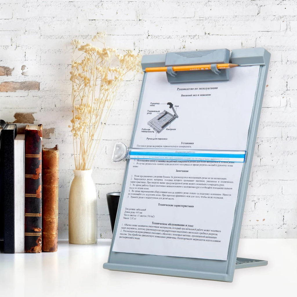Support Porte-documents A4 Réglable avec Pince — Lutrin de Bureau pour Bureau, École et Maison