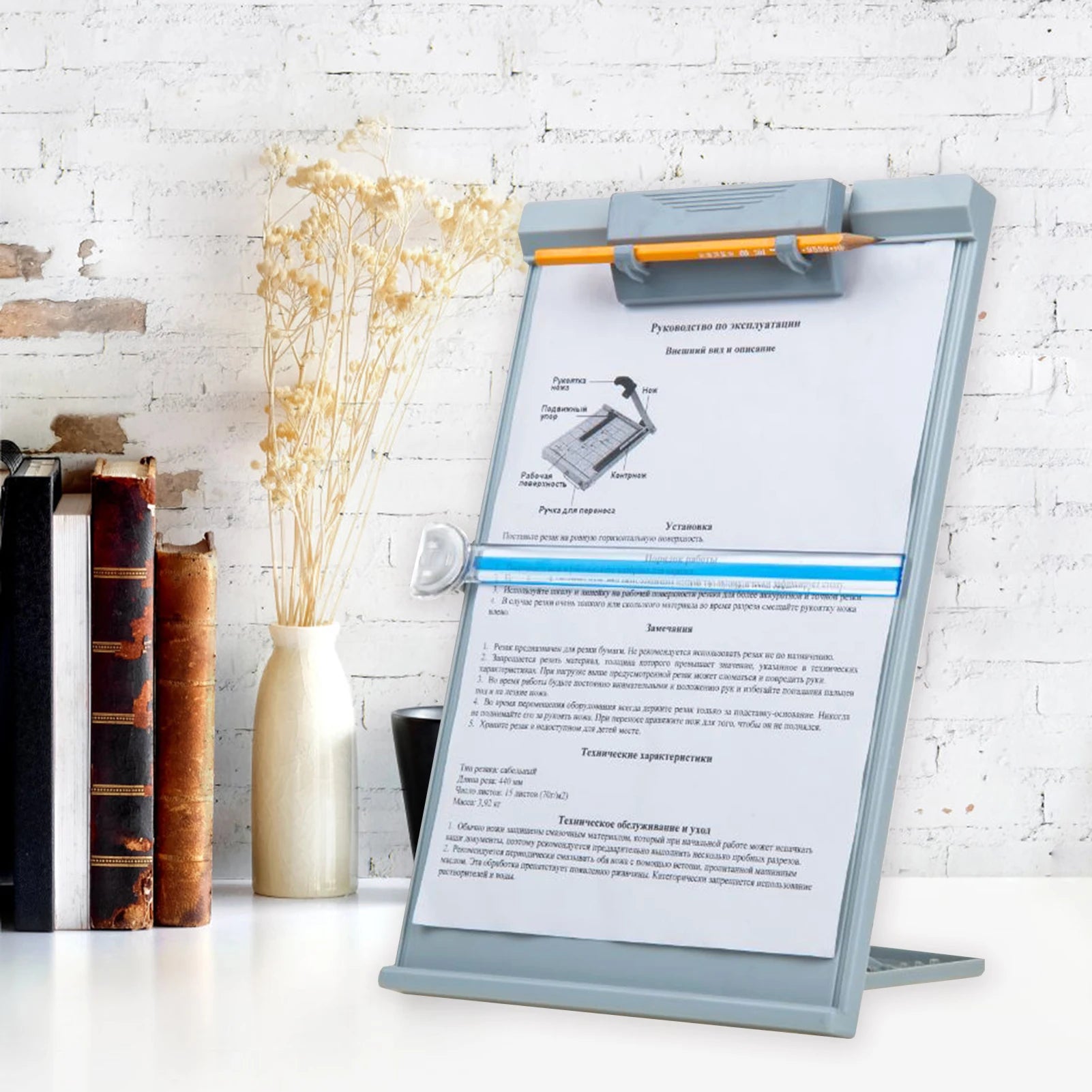 Support Porte-documents A4 Réglable avec Pince — Lutrin de Bureau pour Bureau, École et Maison