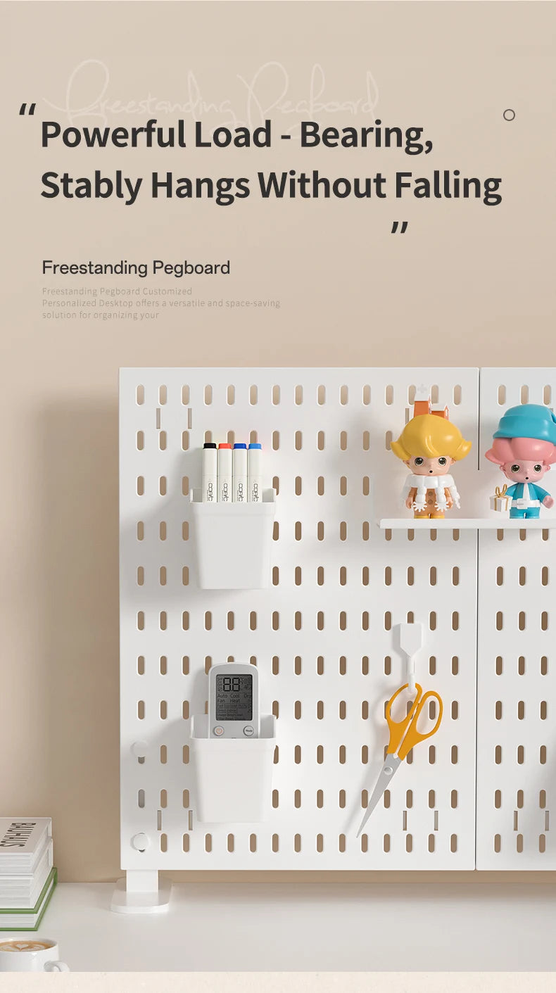 Panneau de Rangement Bureau Vertical Réglable — Rack Papeterie et Figurines Décoratives