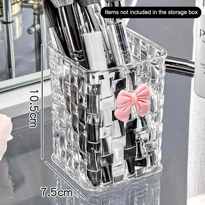 Porte-stylo et Rangement Bureau avec Décoration Nœud Papillon — Corbeille de Rangement