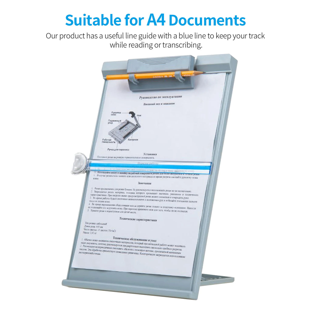 Support Porte-documents A4 Réglable avec Pince — Lutrin de Bureau pour Bureau, École et Maison