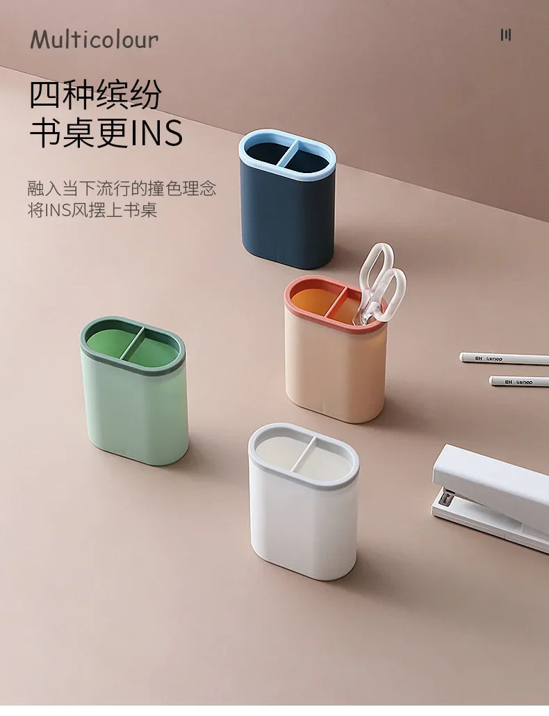 Organisateur de Bureau Multifonction Simple — Porte-stylo et Rangement Papeterie
