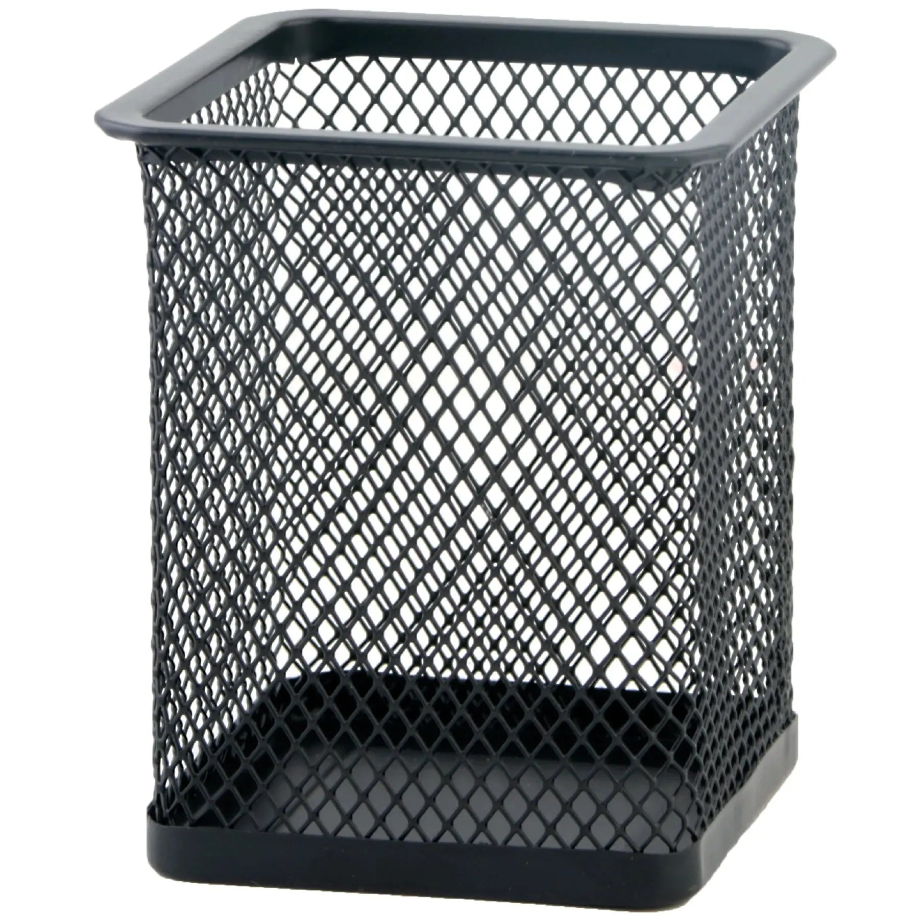 Porte-stylo en Métal Grille Carré — Pot à Crayons Solide pour Bureau