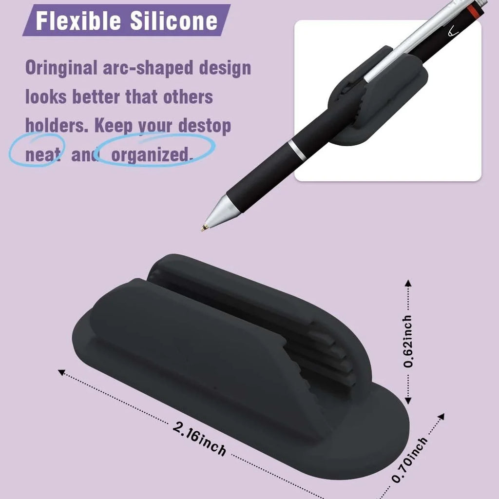 Porte-stylo Adhésif Anti-perte en Silicone — Organisateur Bureau, Enseignant et Étudiant