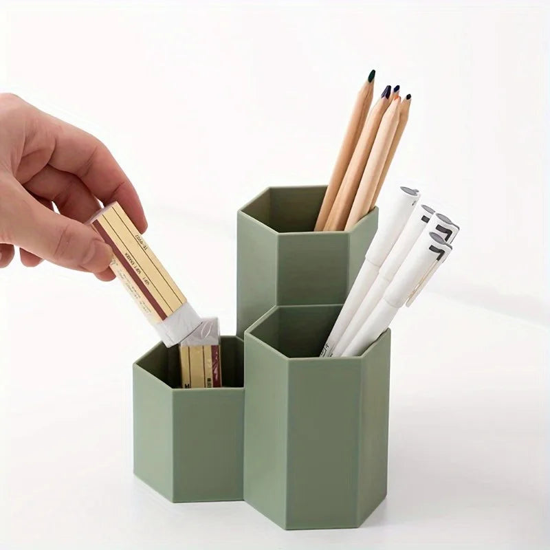 Porte-stylo Transparent — Pot à Crayons Acrylique pour Bureau, Maison et École