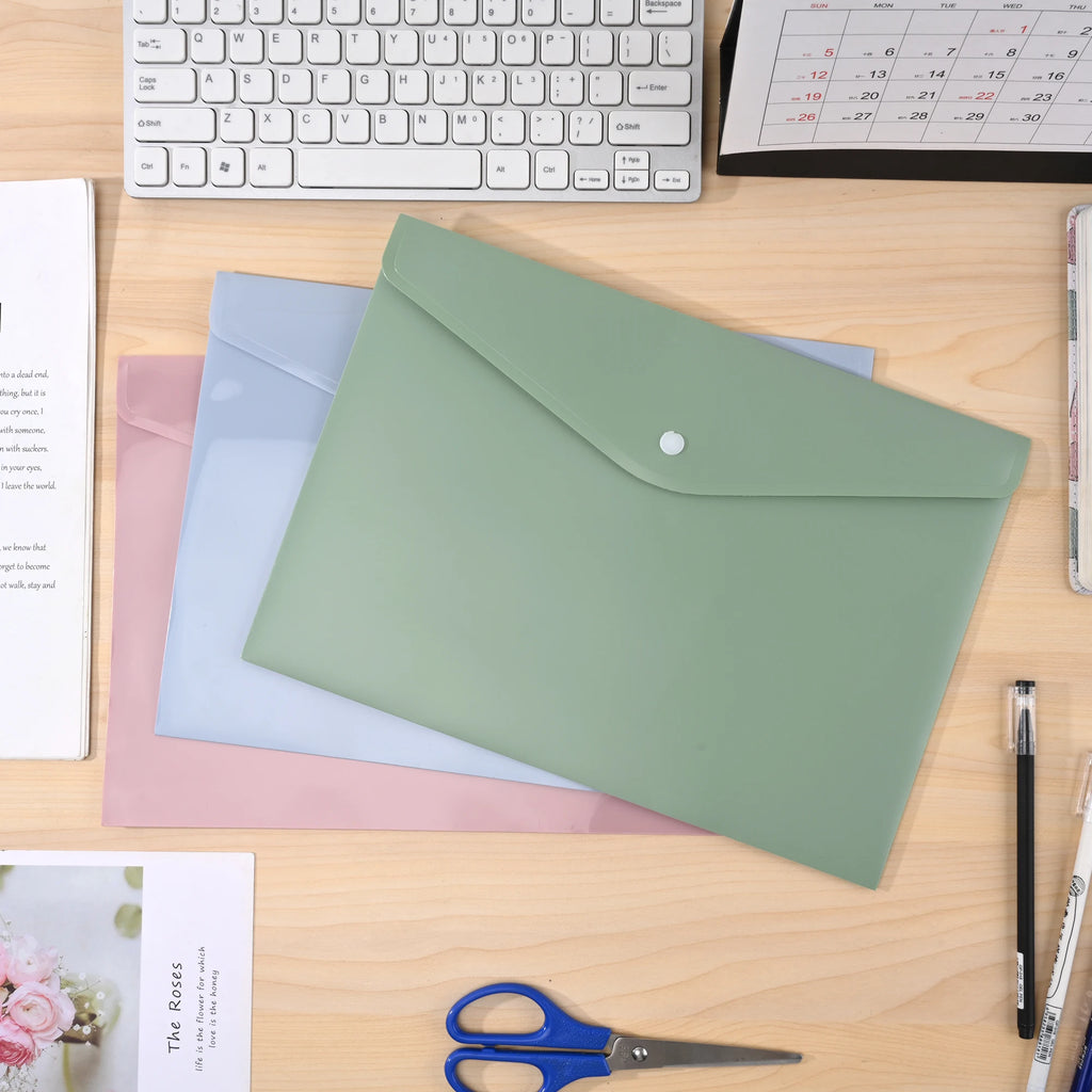 Pochette de Rangement Fichiers A4 en PP — Organisateur Bureau Grande Capacité