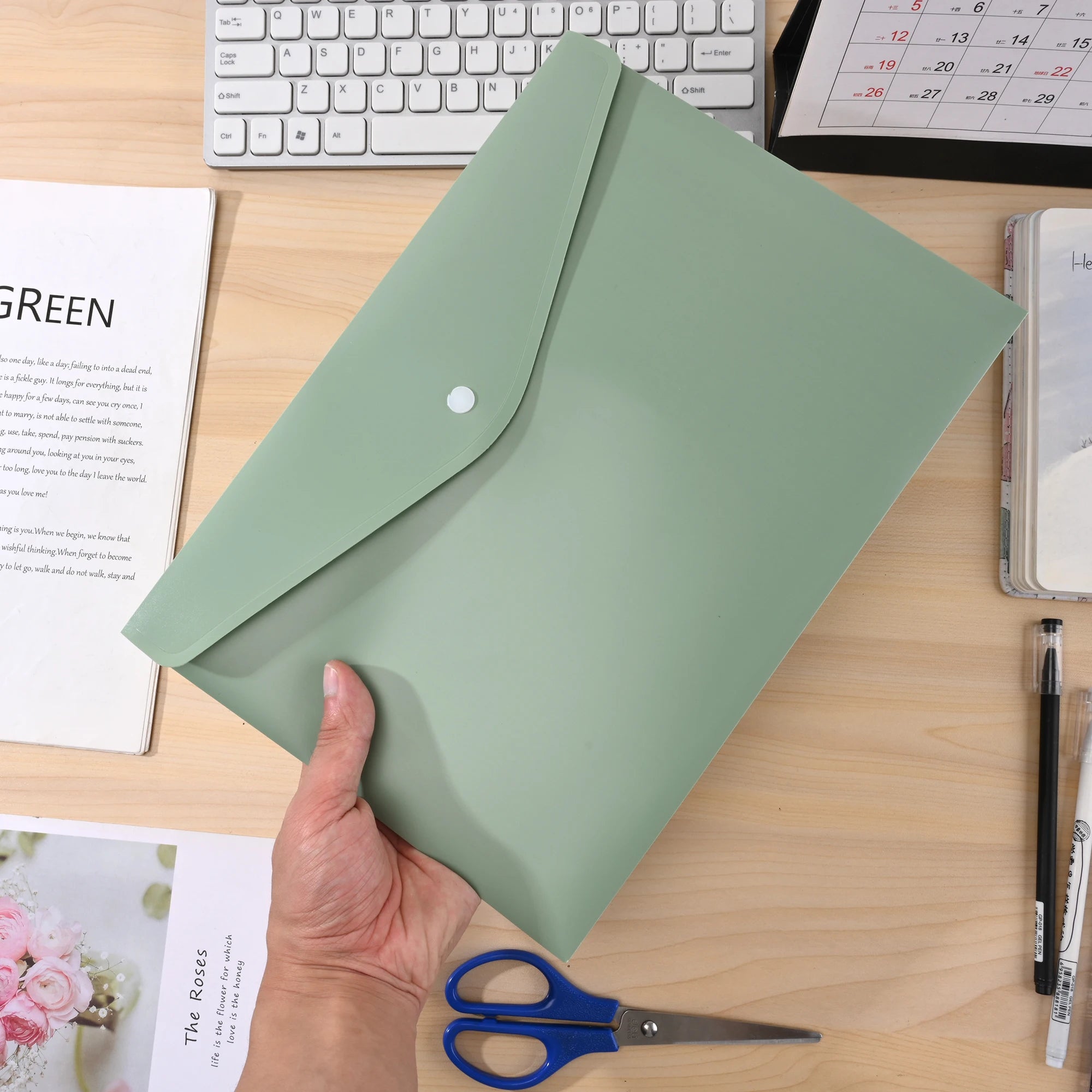 Pochette de Rangement Fichiers A4 en PP — Organisateur Bureau Grande Capacité