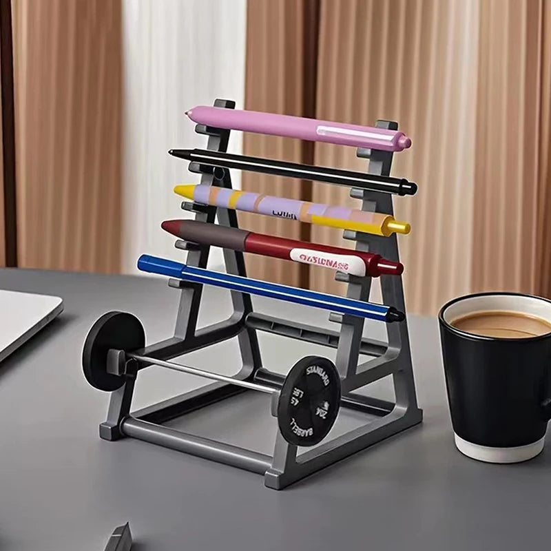 Porte-stylo Haltère Créatif — Mini Rack Bureau Amusant pour Hommes et Sportifs