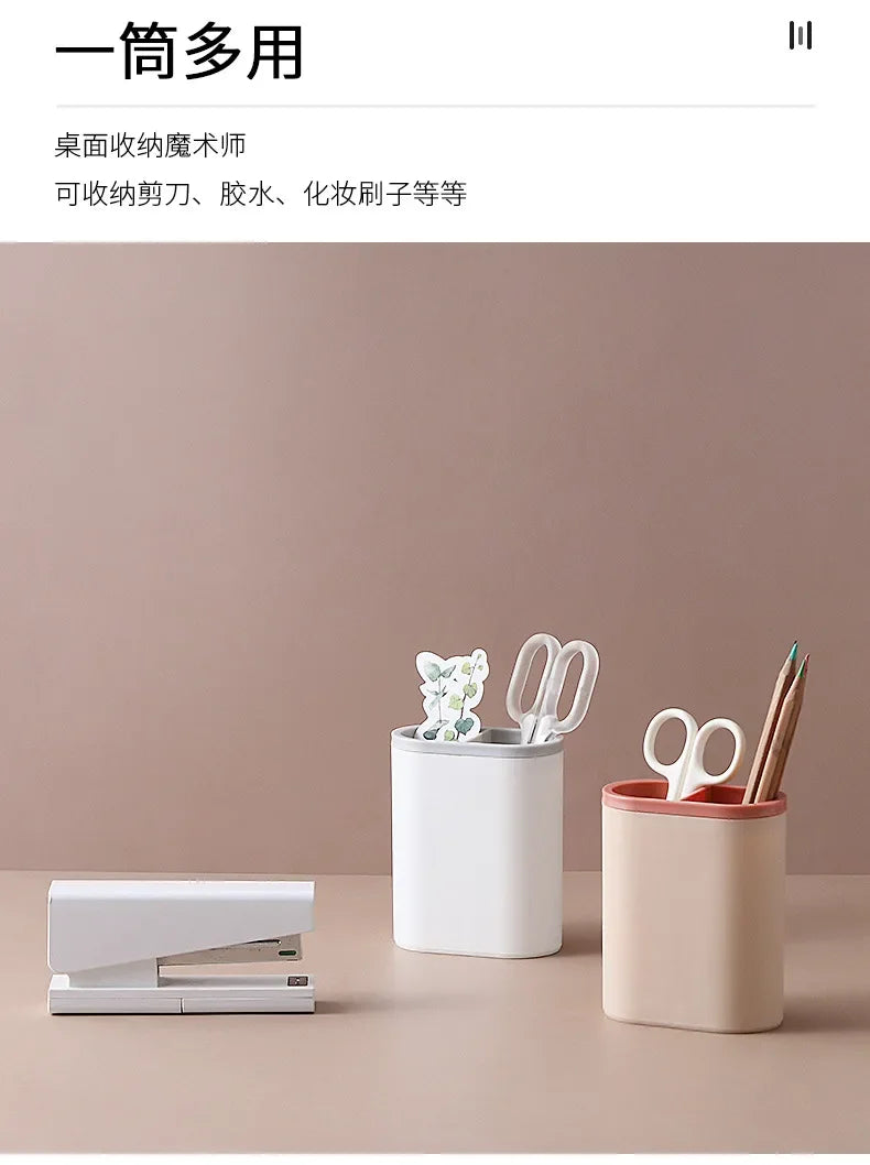 Organisateur de Bureau Multifonction Simple — Porte-stylo et Rangement Papeterie