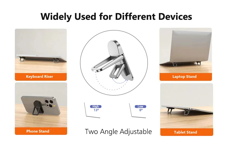 Support Ordinateur Portable Mini Jambes Pliables — Compatible MacBook, Huawei, Xiaomi