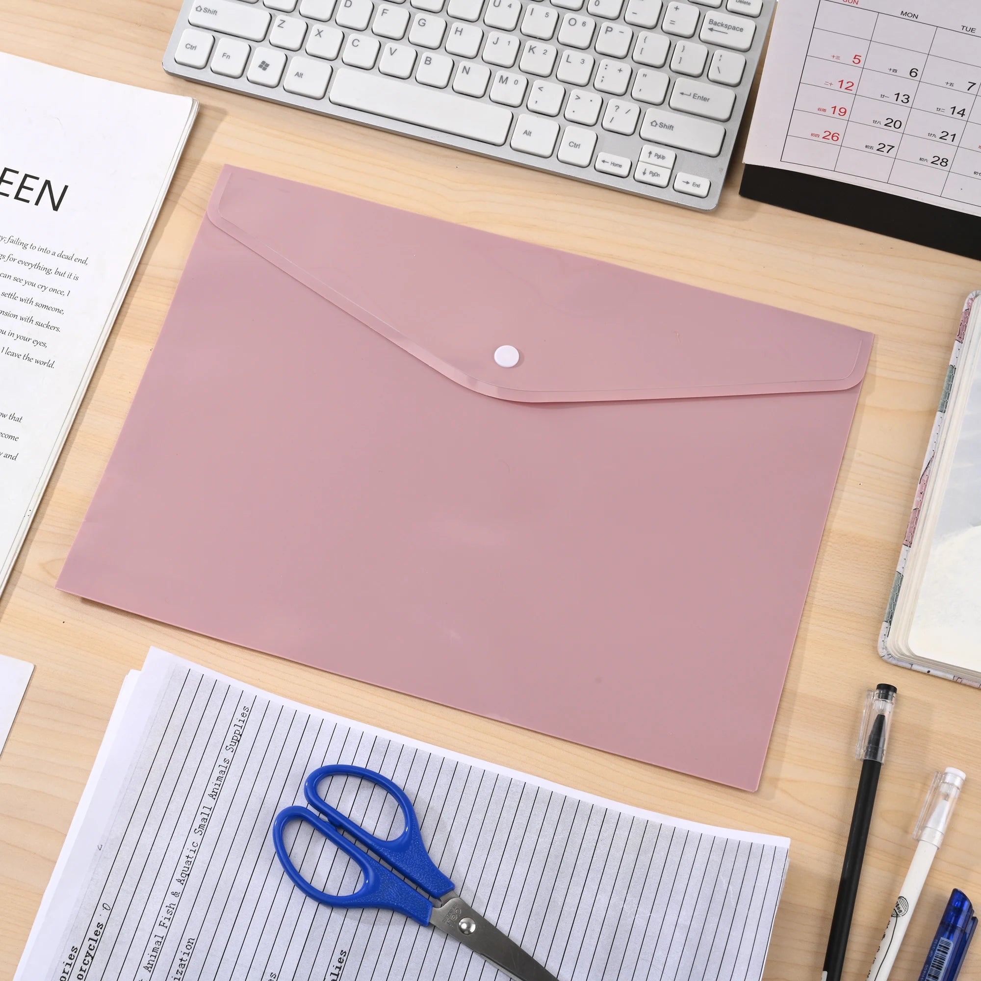 Pochette de Rangement Fichiers A4 en PP — Organisateur Bureau Grande Capacité