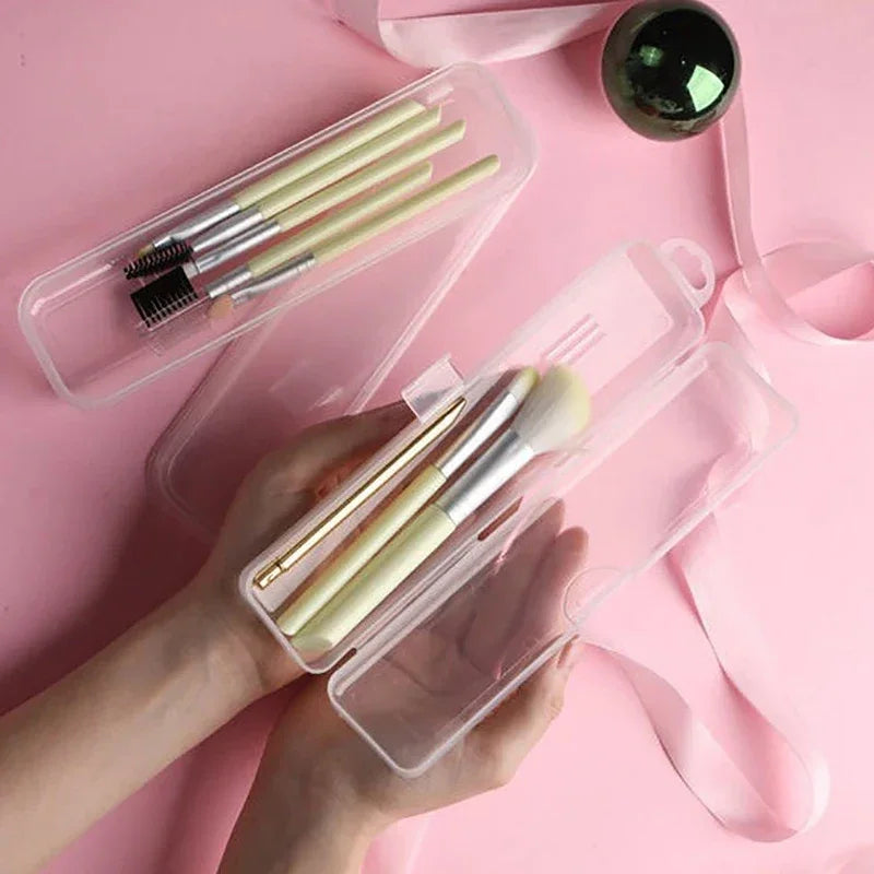 Boîte de Rangement Transparente avec Couvercle — Organisateur Pinceaux, Crayons et Accessoires Cuisine