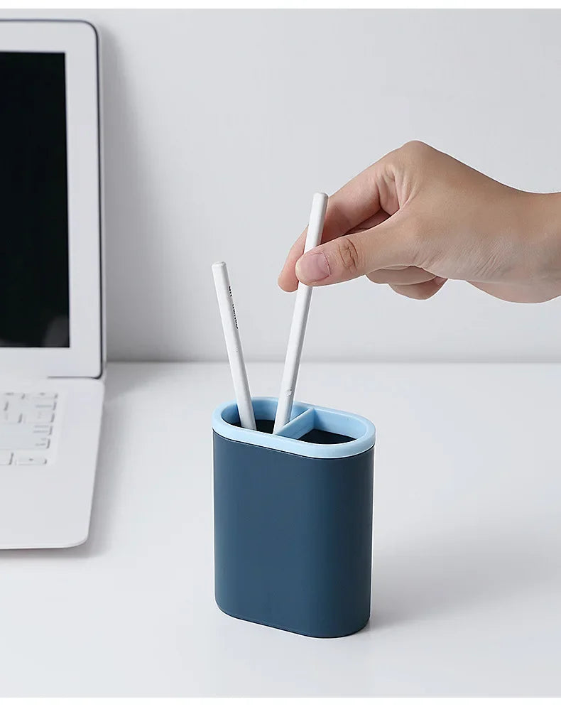 Organisateur de Bureau Multifonction Simple — Porte-stylo et Rangement Papeterie
