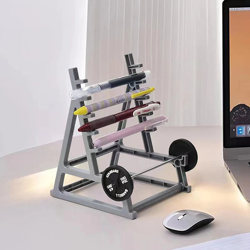 Porte-stylo Haltère Créatif — Mini Rack Bureau Amusant pour Hommes et Sportifs