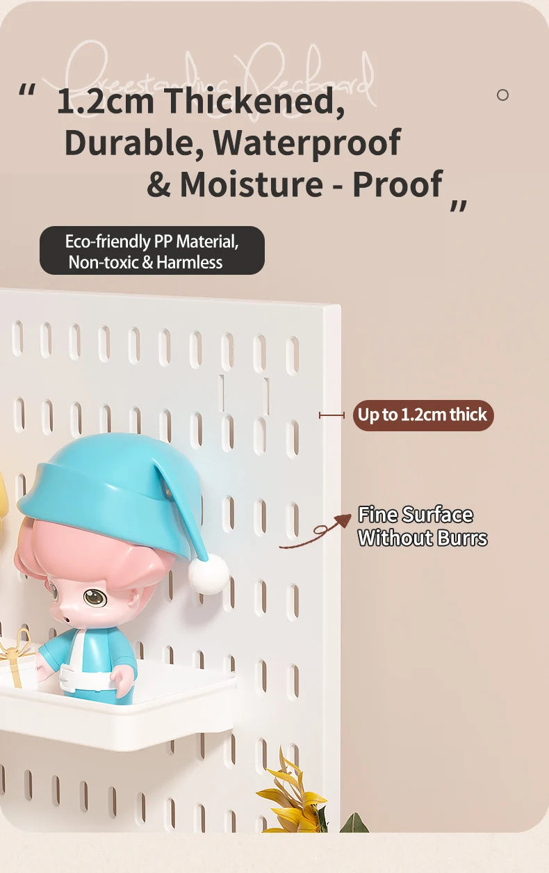 Panneau de Rangement Bureau Vertical Réglable — Rack Papeterie et Figurines Décoratives