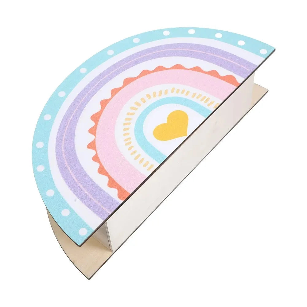 Porte-stylo Arc-en-ciel en Bois — 5 Fentes, Organisateur Pinceaux et Stylos Colorful