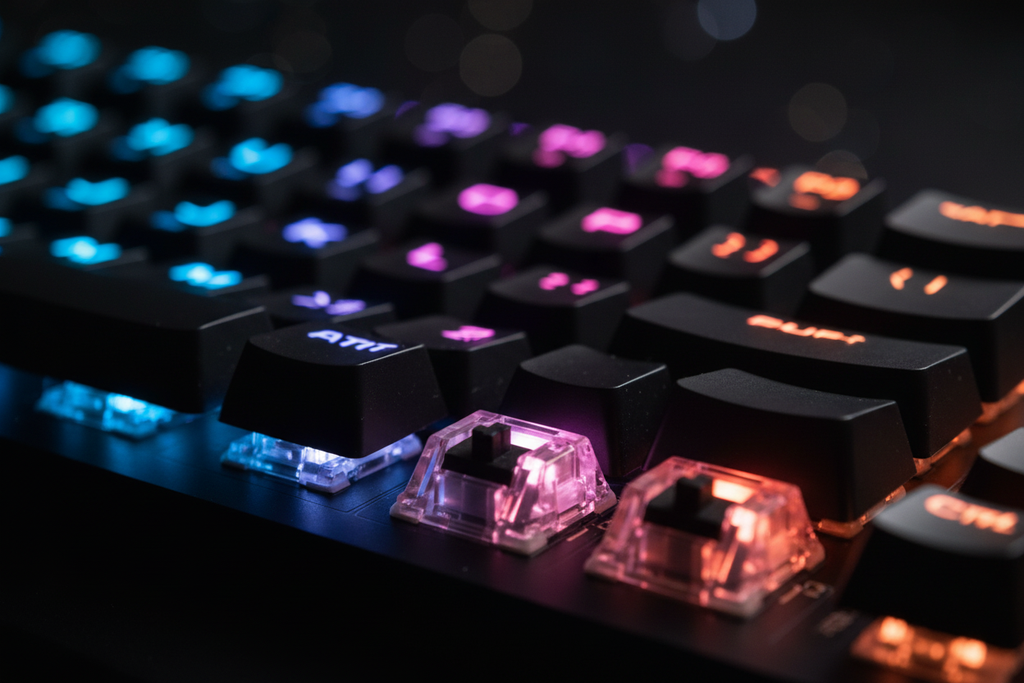 Clavier gros plan touches RGB