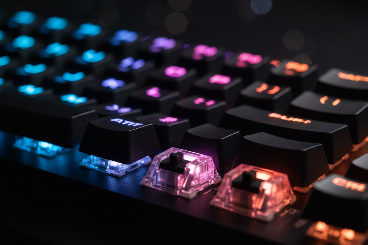 Clavier gros plan touches RGB