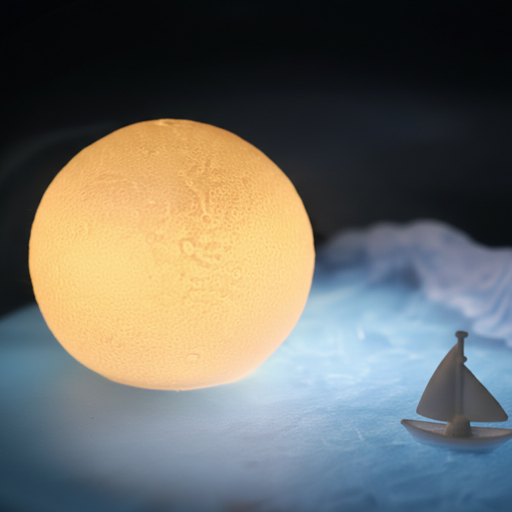 Veilleuse lune gros plan