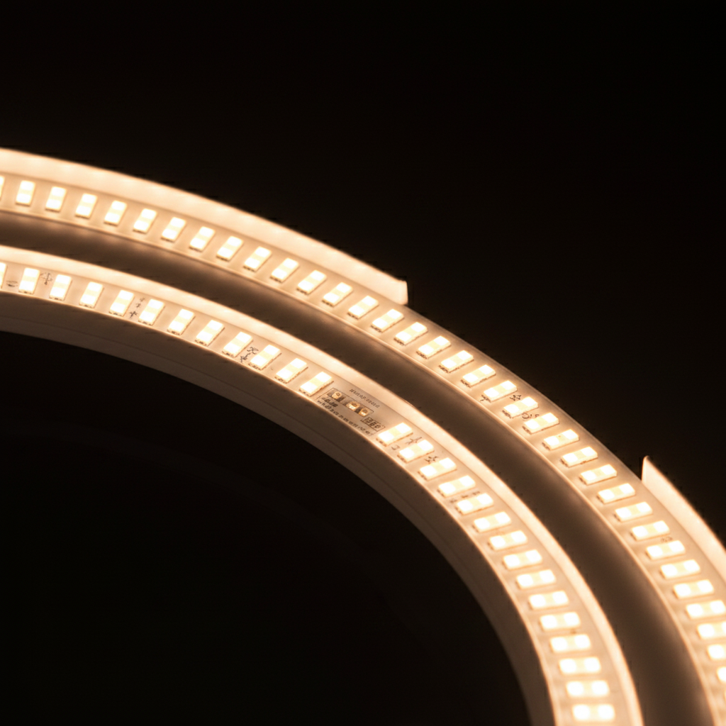 Anneau lumineux gros plan double LED