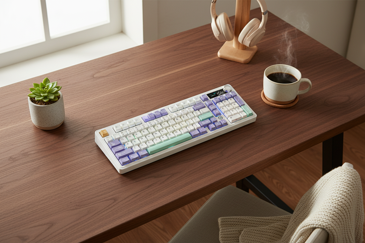 Clavier bureau noyer cosy