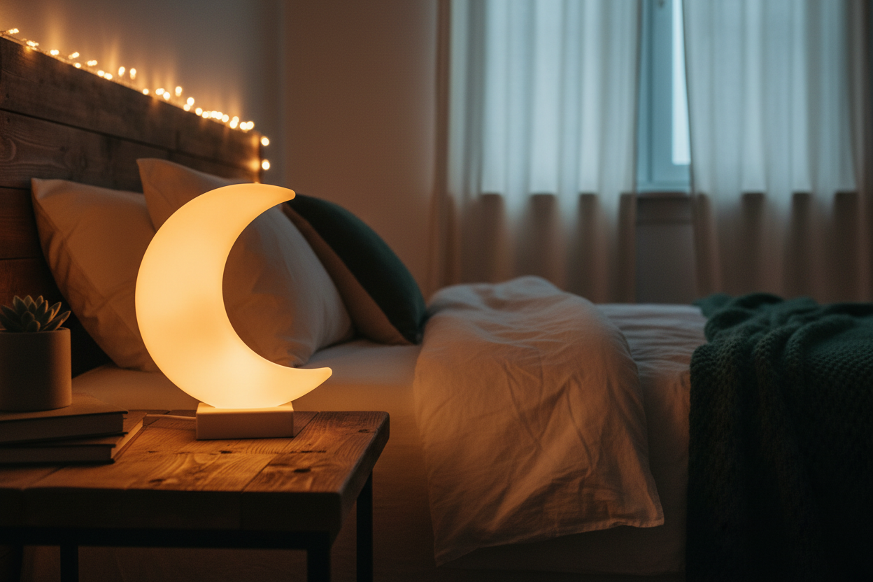 Veilleuse lune lifestyle chambre